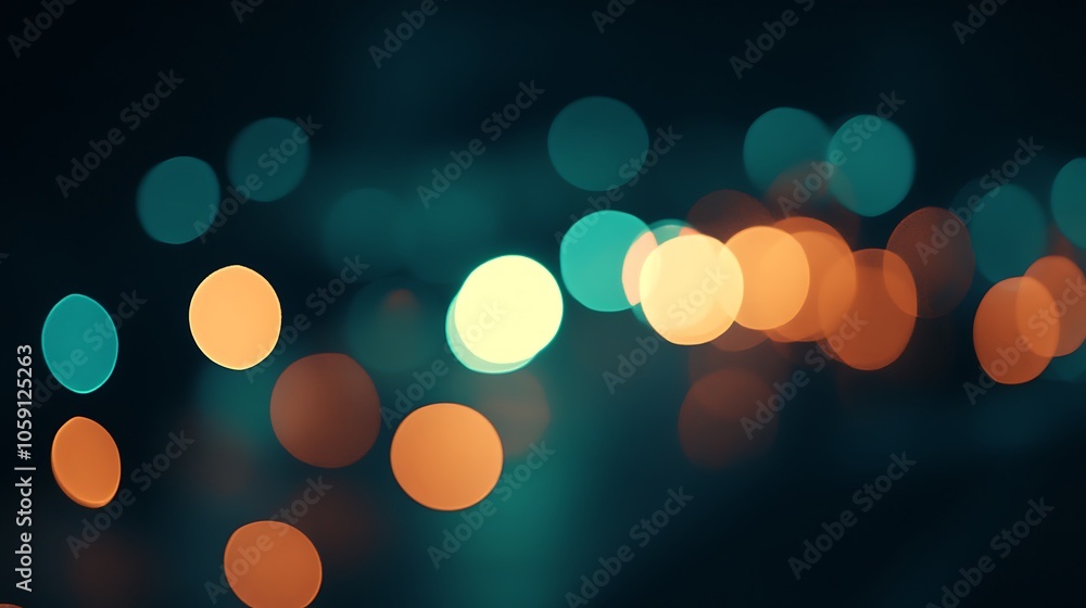 Poster bokeh lights in the night minimalist white background with space for text