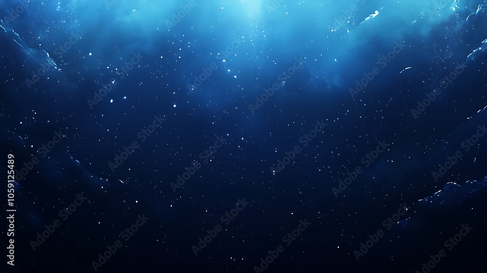 Poster dark blue background with sparkling stars light gradient background with room for typography