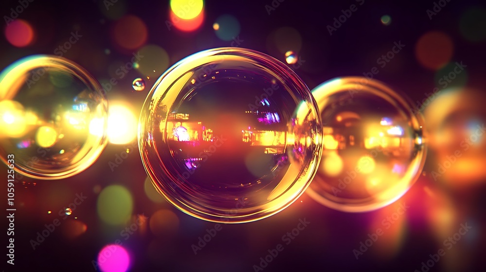 Leinwandbilder abstract bubbles with bokeh effect blank background with copy space for design projects