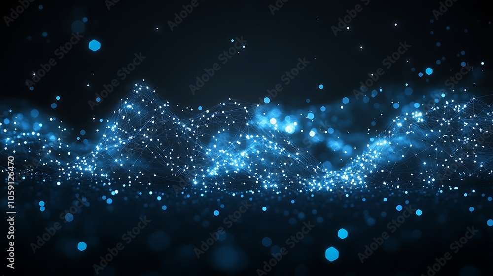 Poster abstract blue digital network background clean blank canvas with empty space for designs