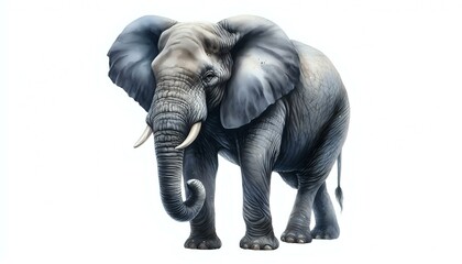 Fototapeta premium Majestic Elephant in Detailed Illustration