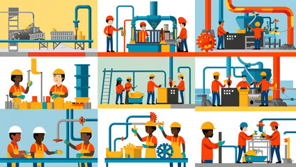 Fototapeta premium vector-based illustration of industrial activities