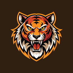 Fierce Tiger Mascot Logo with Intense Angry Expression