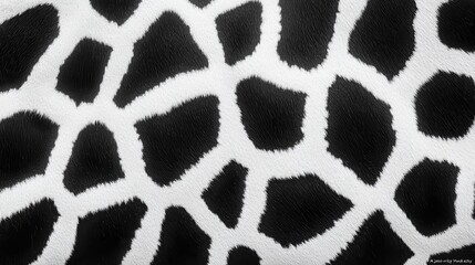 Close-up of a giraffe's distinctive black and white patterned skin, showcasing unique shapes and textures.