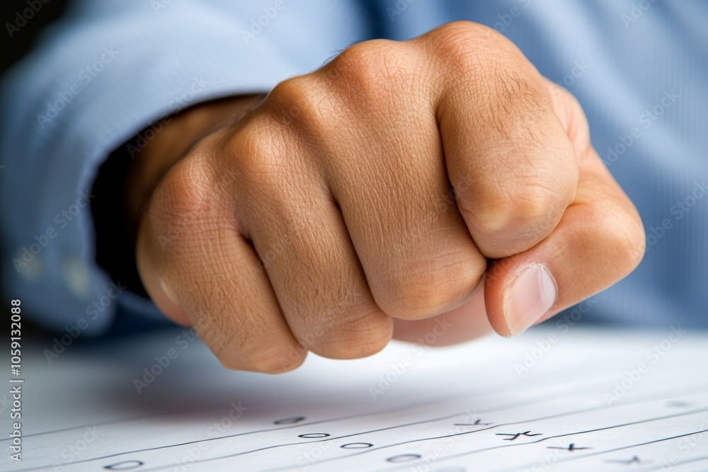 Poster Close-up of an analystâ€™s hand pointing at organized data tables with checkmarks, capturing the emphasis on clarity and quality in data management, symbolizing detail and assurance