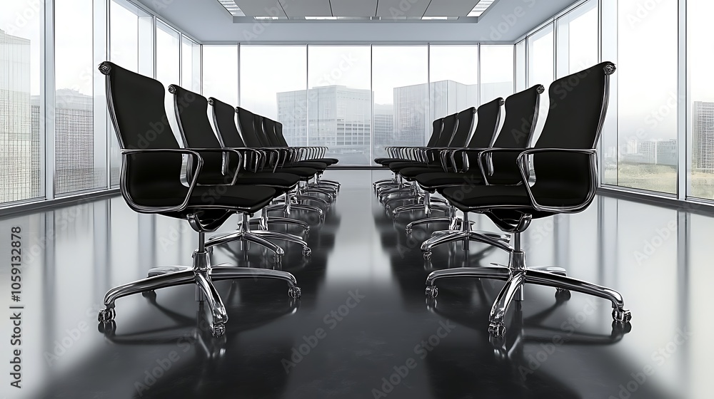 Poster modern office meeting room subtle blur background with space for custom text