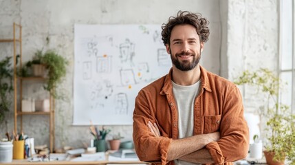 Creative Director in Artistic Workspace with Digital Tools