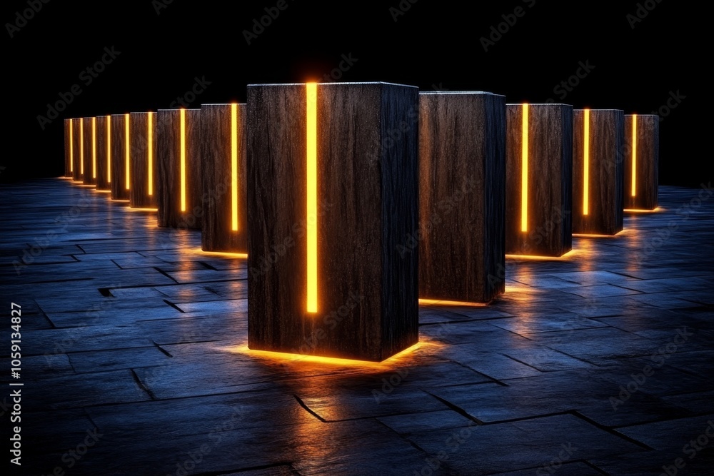 Aufkleber Dimly lit, gothic scene of organized data entries with glowing checkmarks, capturing the care and precision of data quality in a mysterious style, symbolizing depth and accuracy