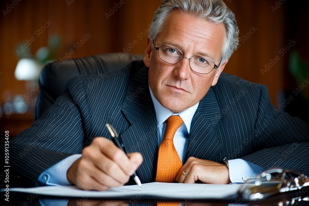 Poster financial advisor explaining bond benefits with a structured document in a modern office, symbolizin