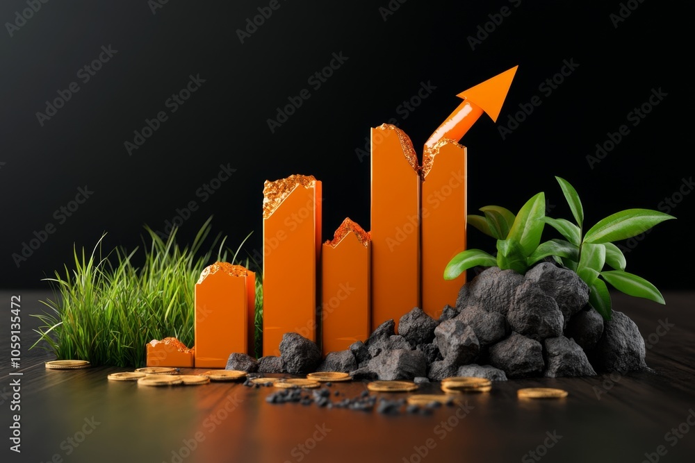 Poster financial charts showing declining numbers on a screen, capturing the realistic struggles faced by b