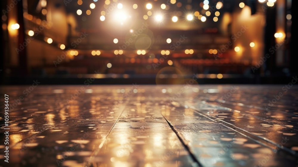 Poster blurred reflections of the stage could be seen in the shiny floors adding depth to the scene.