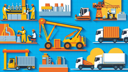 vector-based illustration of industrial activities