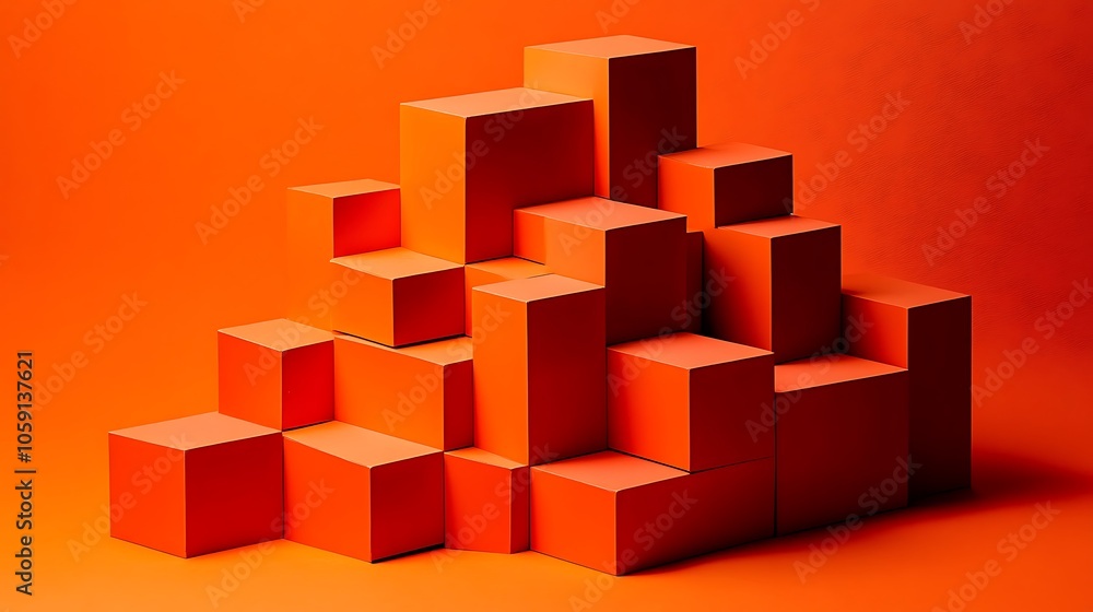 Poster orange geometric shapes abstract background plain textured background for web design and copy