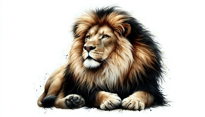 Majestic Lion Illustration with Regal Mane