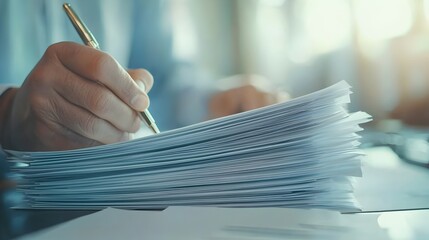 Finalizing Marriage Attorney Overseeing Signatures on Official Paperwork - Close-Up of Documents in a Wedding Context