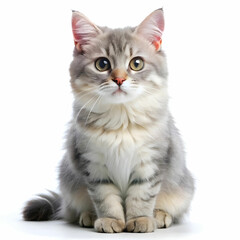 Australian Mist cat cat isolated on white background. Generative AI