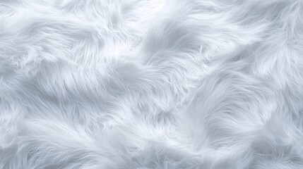 Obraz premium Soft, white faux fur texture with flowing waves creating a cozy and inviting feel.