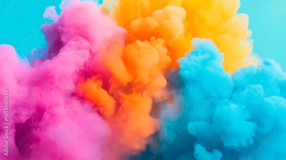 Poster abstract colorful smoke background light gradient background with room for typography