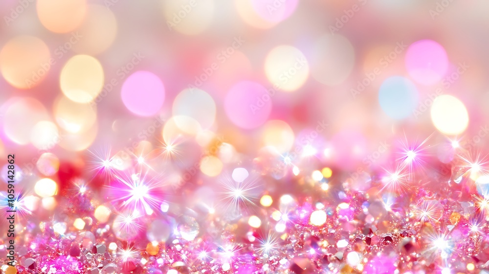 Aufkleber pink glitter lights background subtle blur background with space for custom text