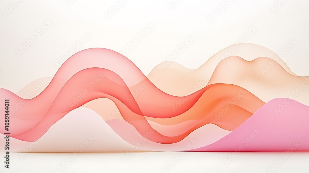 Poster abstract background with pink and orange waves blank background with copy space for design projects