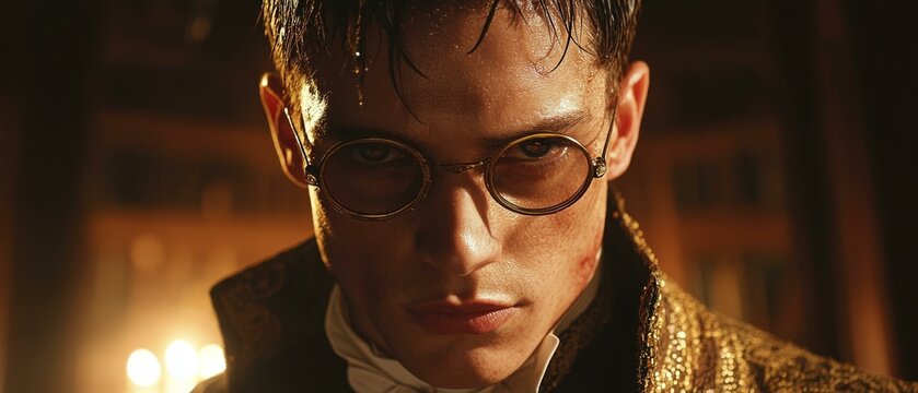 Dark Fantasy Character with Eerie Expression and Dramatic Lighting