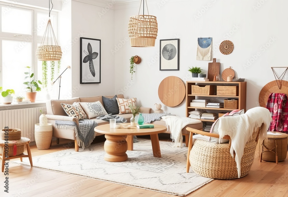 Poster boho scandinavian fusion scandinavian design with bohemian detai