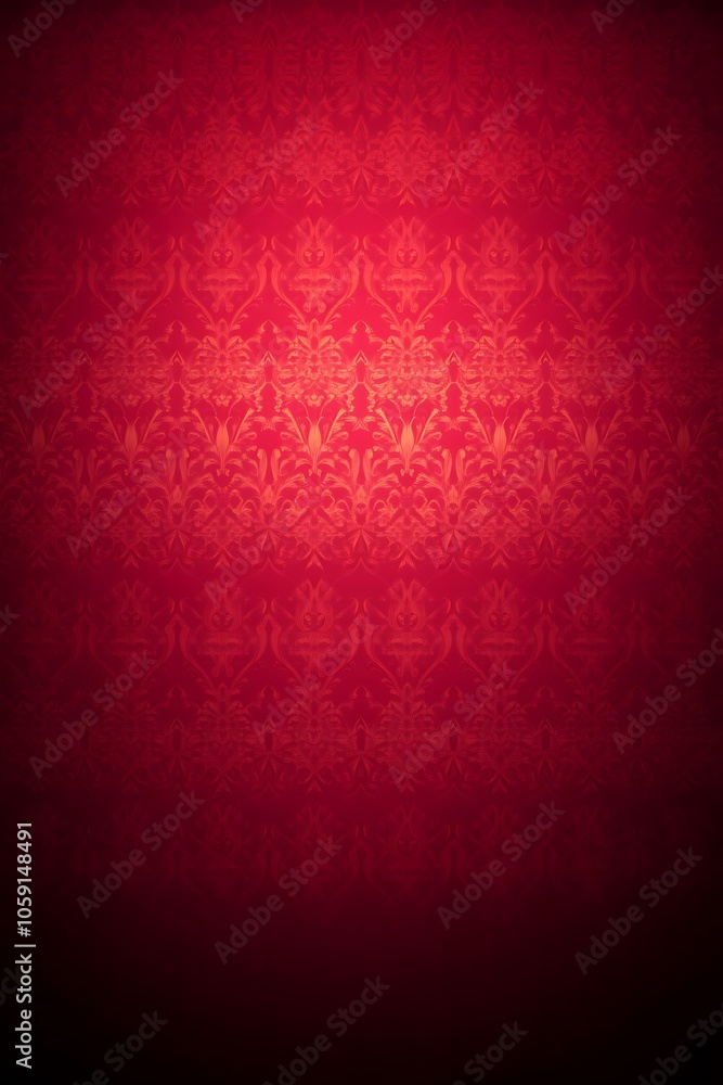 Poster red damask pattern background minimalist white background with space for text