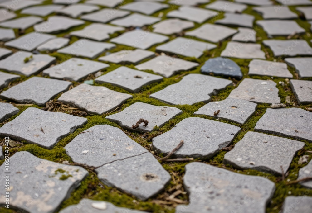 Poster creative stone path a close up of a cobblestone path with uneven