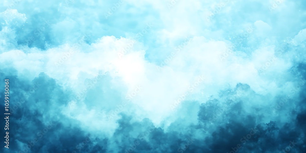 Poster abstract blue clouds background plain textured background for web design and copy
