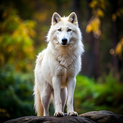 Obraz premium Portrait of dog standing on rock,Indonesia