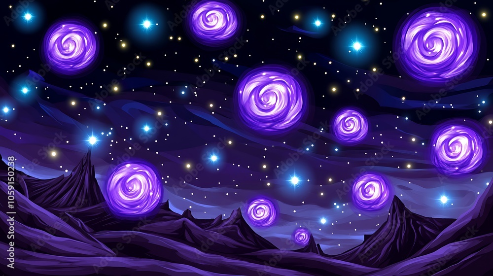 Poster purple nebula background for space themes smooth blue background with copy space for advertisements