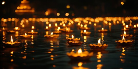 A serene night of floating lanterns celebrating light and reflection on water