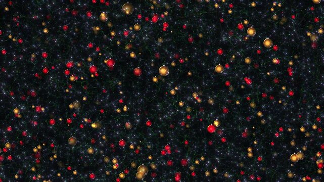Happy new year 2025 motion animation. Abstract motion background shining colorful particles. New year and Christmas 2025, 2024 background. Seamless 4K loop video.