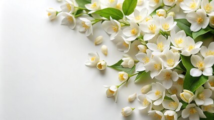 White jasmine flower on a white isolated background