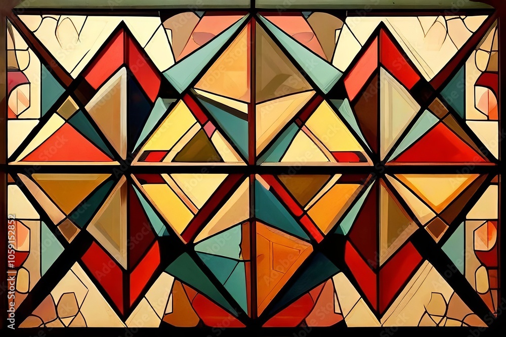 Poster geometric shapes a geometric pattern with shapes lines and patte