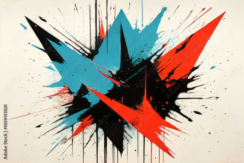 Poster geometric splattersharp angular shapes