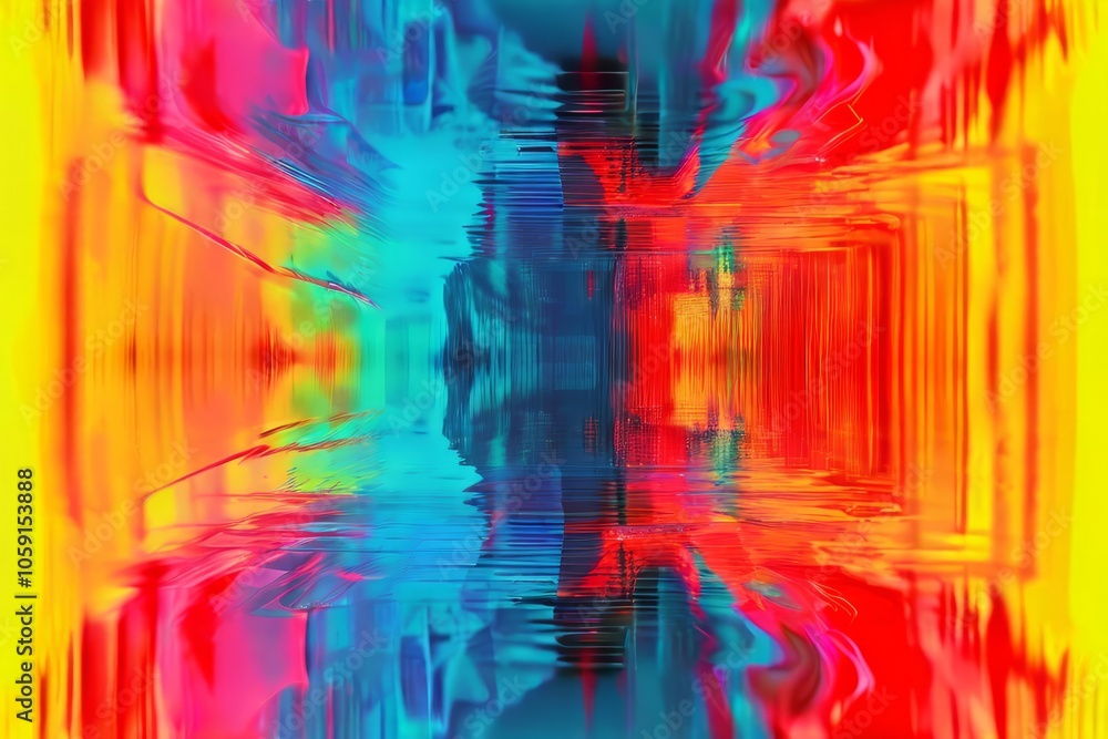 Poster glitch art welcome distorted digital image with intentional erro