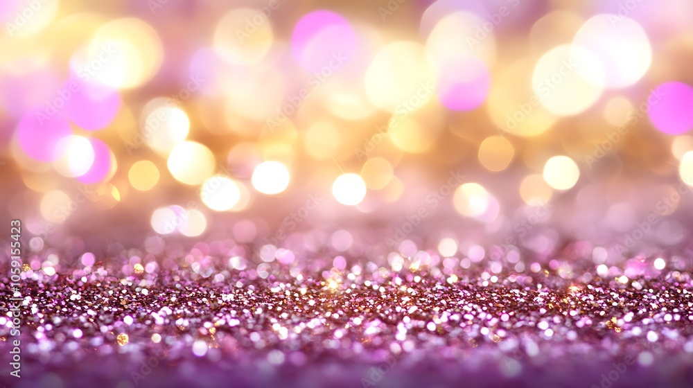 Poster sparkling gold and pink glitter background blank background with copy space for design projects