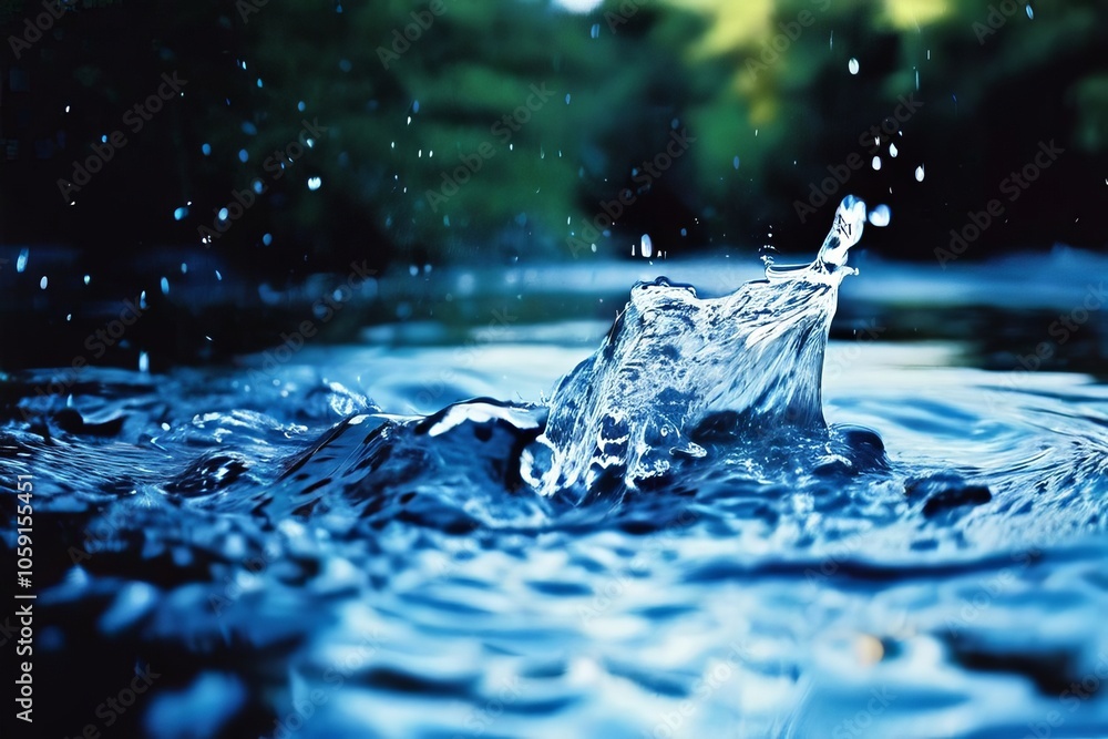 Poster gushing water close up of water in motion creating a splashing e