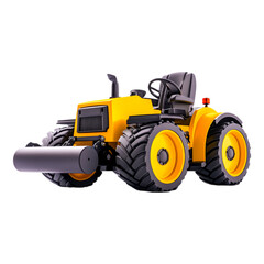 Fototapeta premium Yellow Tractor on White Background