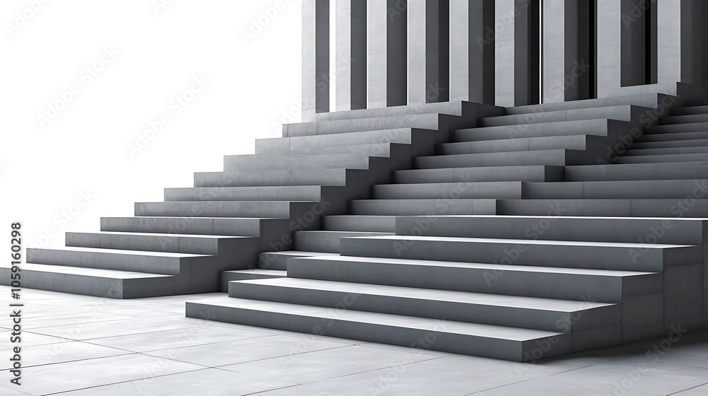 Poster modern concrete stairs abstract gradient background with copy space