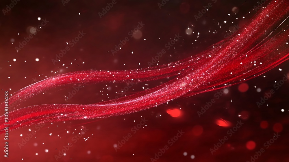 Poster red glitter sparkles background clean blank canvas with empty space for designs