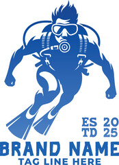 Fototapeta premium Scuba Diver Logo Design Concept
