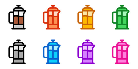 Editable french press vector icon. Cafe, coffee shop, restaurant, drink, beverages. Part of a big icon set family. Perfect for web and app interfaces, presentations, infographics, etc