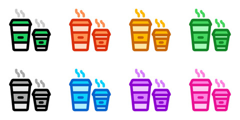 Editable takeout coffee cup sizes vector icon. Cafe, coffee shop, restaurant, drink, beverages. Part of a big icon set family. Perfect for web and app interfaces, presentations, infographics, etc