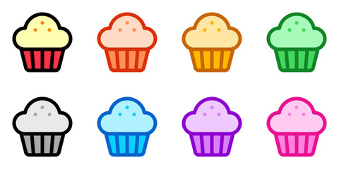 Editable cupcake, muffin vector icon. Food, restaurant. Part of a big icon set family. Perfect for web and app interfaces, presentations, infographics, etc