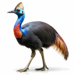 colorful cassowary isolated on white background