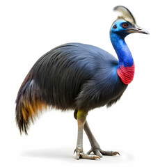 colorful cassowary isolated on white background