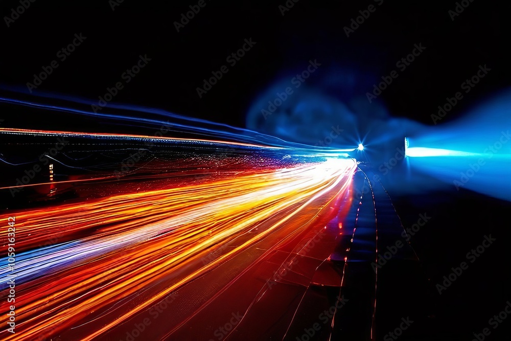 Poster light trails smart therm illuminated by a moving light source le