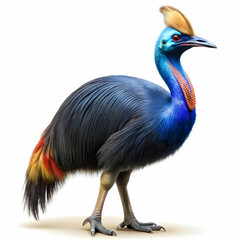 colorful cassowary isolated on white background